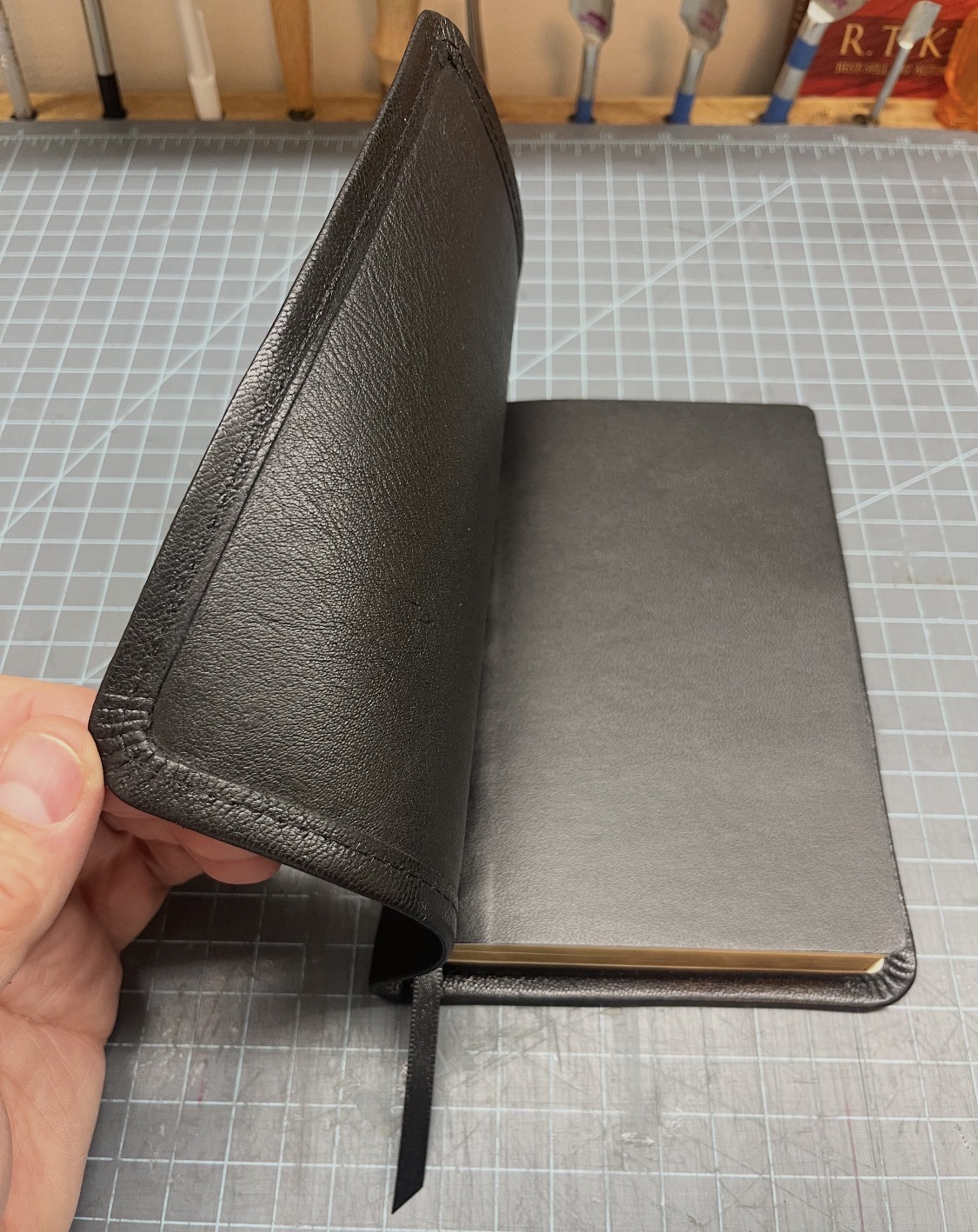 Russell's Rebindings Bible and leatherwork
