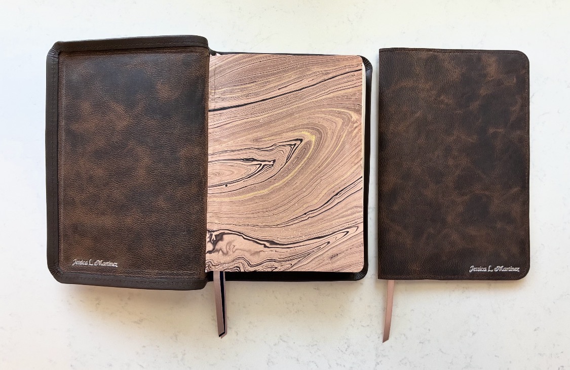 Russell's Rebindings Bible and leatherwork